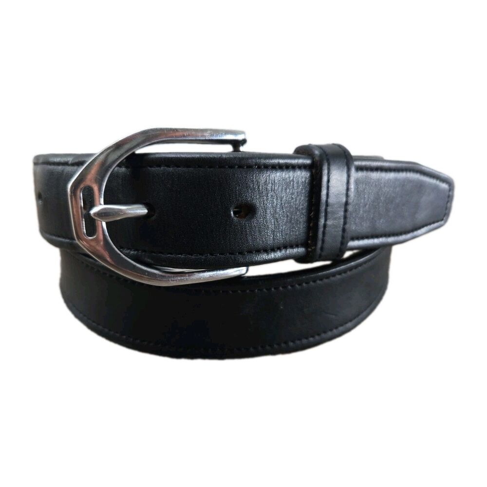 Tory Handmade English Bridle Leather Black 1.25" Stirrup Belt Size 32 Made in US